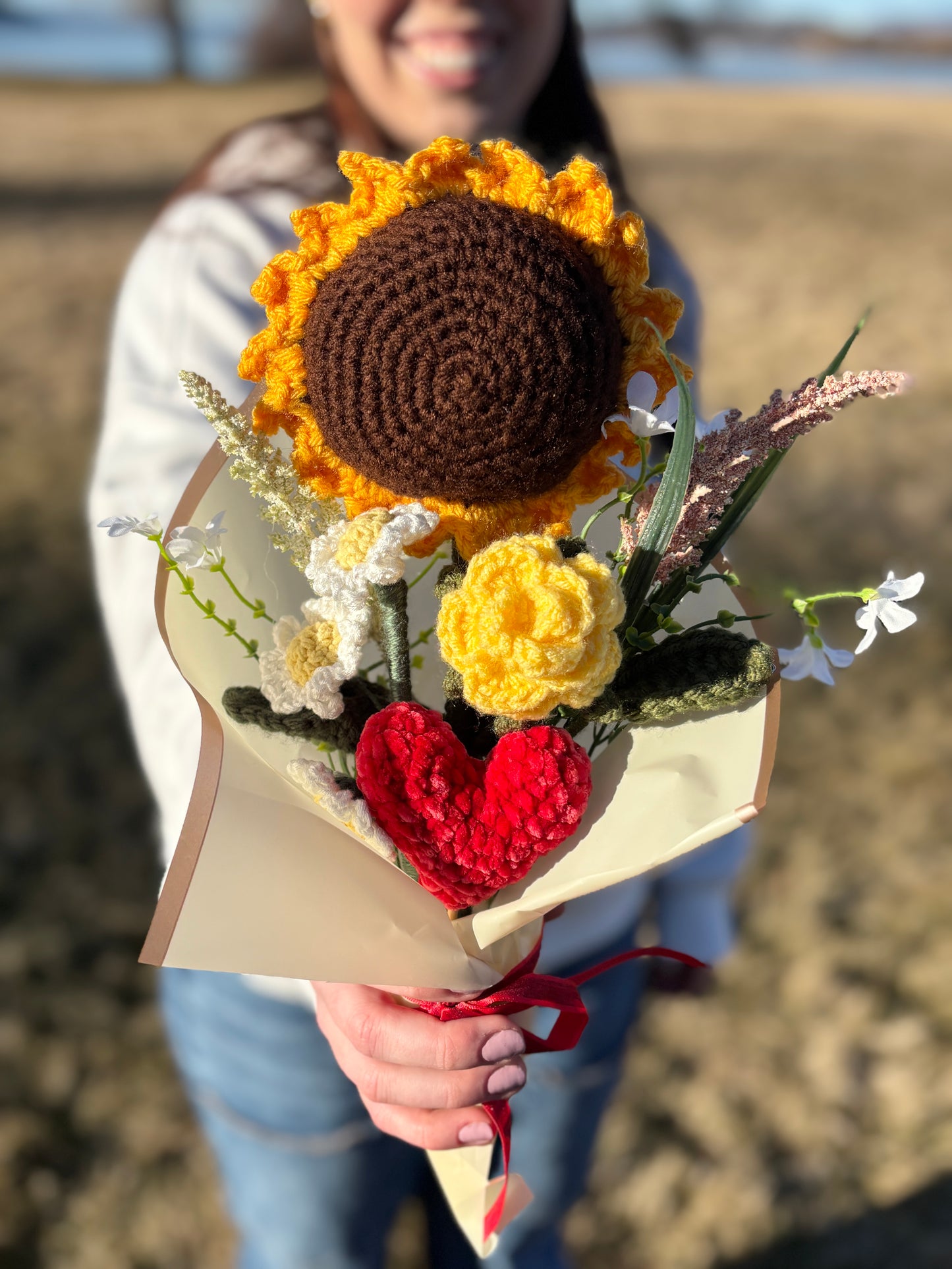 Sweetheart Crochet Bouquet