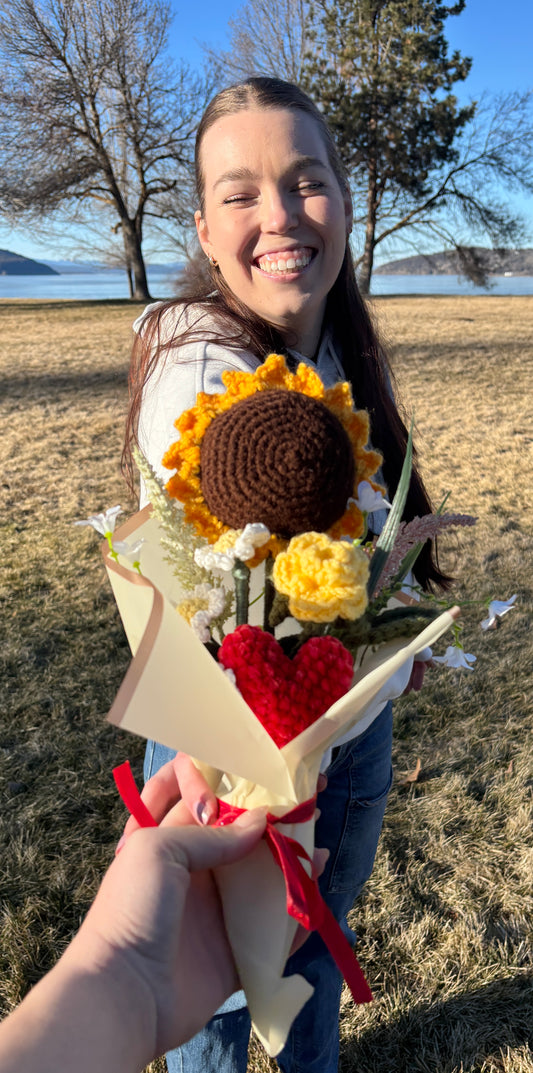 Sweetheart Crochet Bouquet