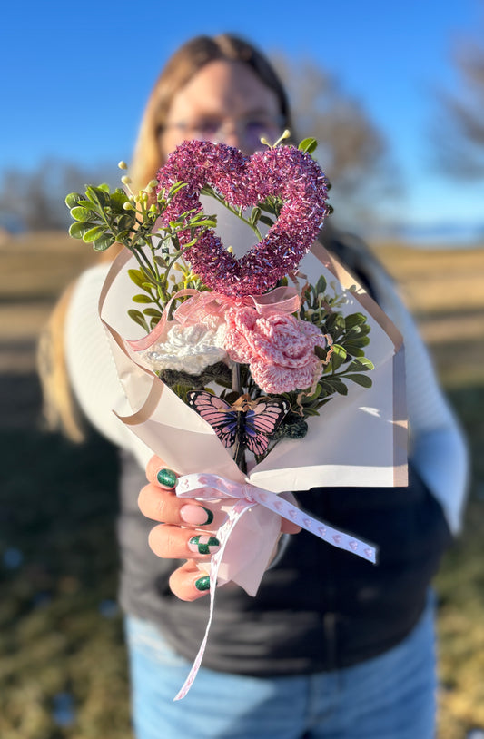 Valentine Crochet Rose Bouquet