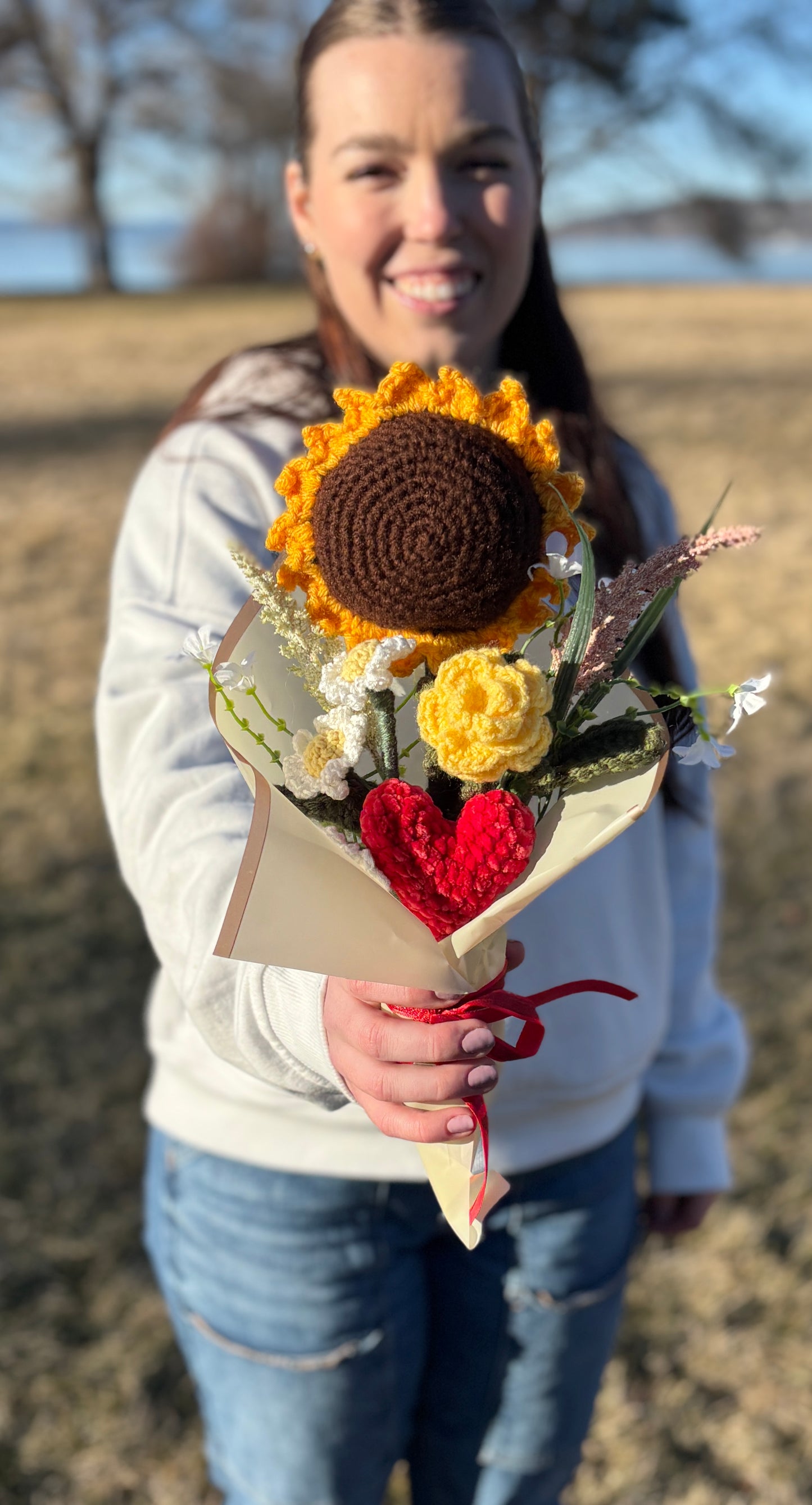 Sweetheart Crochet Bouquet