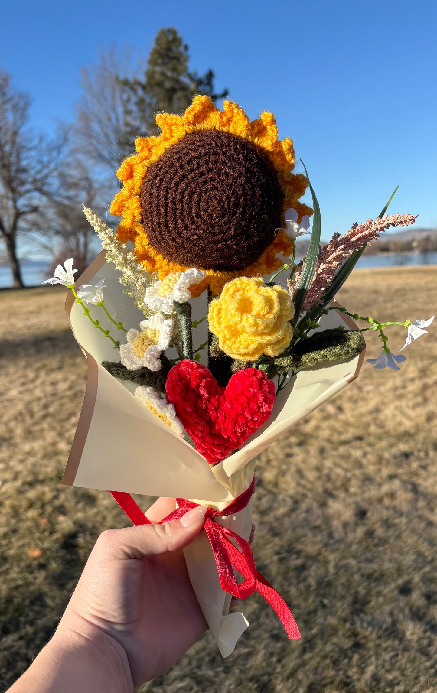 Sweetheart Crochet Bouquet