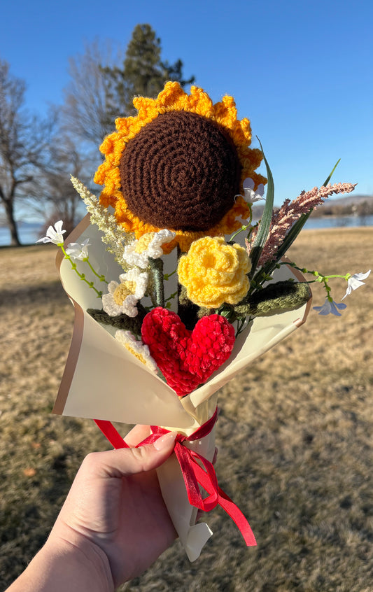 Sweetheart Crochet Bouquet